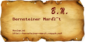Bernsteiner Marót névjegykártya